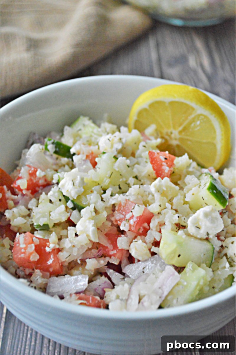 Tangy Keto Greek Cauliflower Rice 1 featured 23279