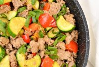 Savory Keto Zucchini Sausage Skillet