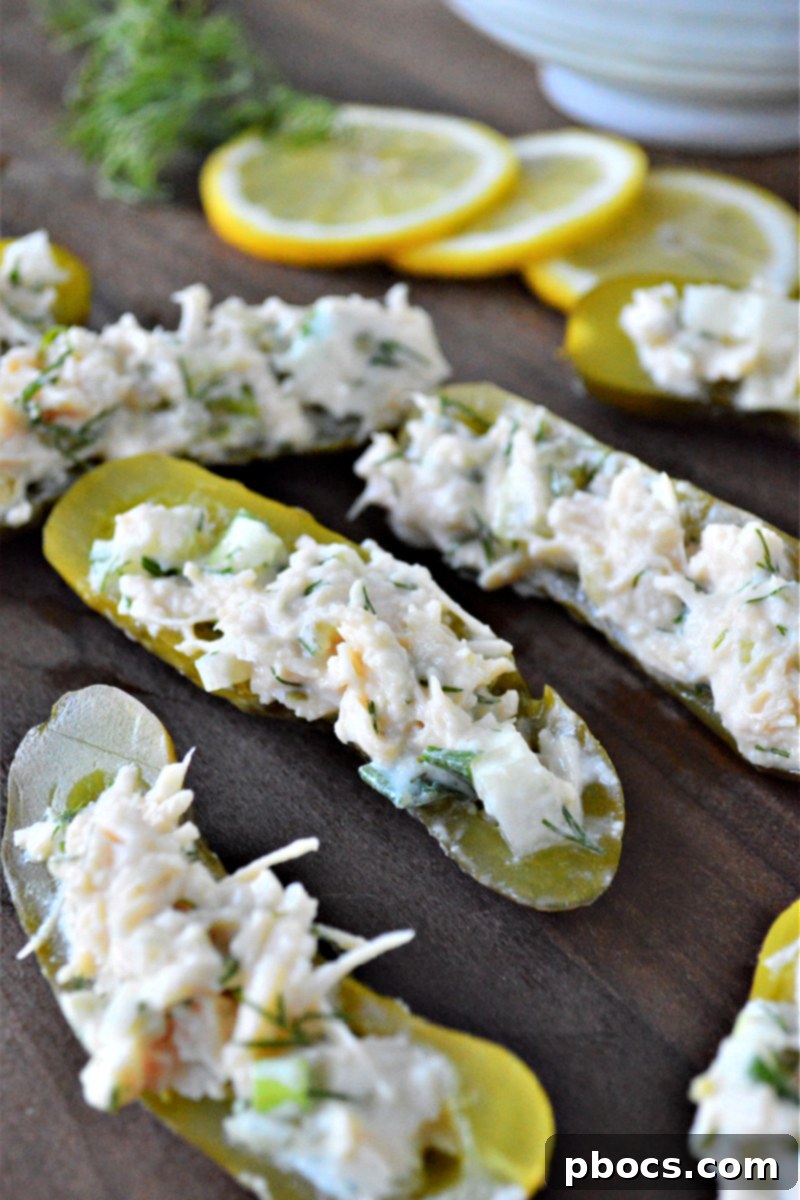 Zesty Low-Carb Dill Chicken Salad Pickle Boats 1 featured 26199