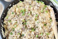 Keto Cheesy Cauliflower Rice & Sausage