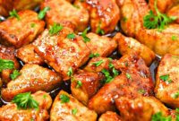 Sticky Honey Garlic Keto Pork Chunks