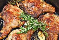 Keto Rosemary Garlic Seared Pork Chops