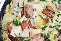 Creamy Keto Cajun Sausage & Cabbage Alfredo