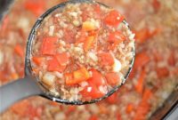 Comforting Keto Slow Cooker Stuffed Pepper Soup
