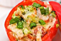 Keto Ranch Chicken & Broccoli Pepper Boats