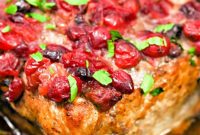 Crockpot Keto Cranberry Glazed Pork Loin