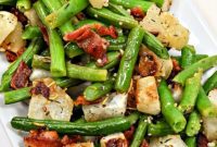 Keto Roasted Garlic Roots and Greens with Crispy Bacon