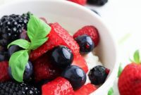 Low Carb Basil Infused Berries and Creamy Cottage Cheese