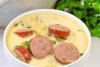 Hearty Keto Creamy Kielbasa and Cauliflower Soup
