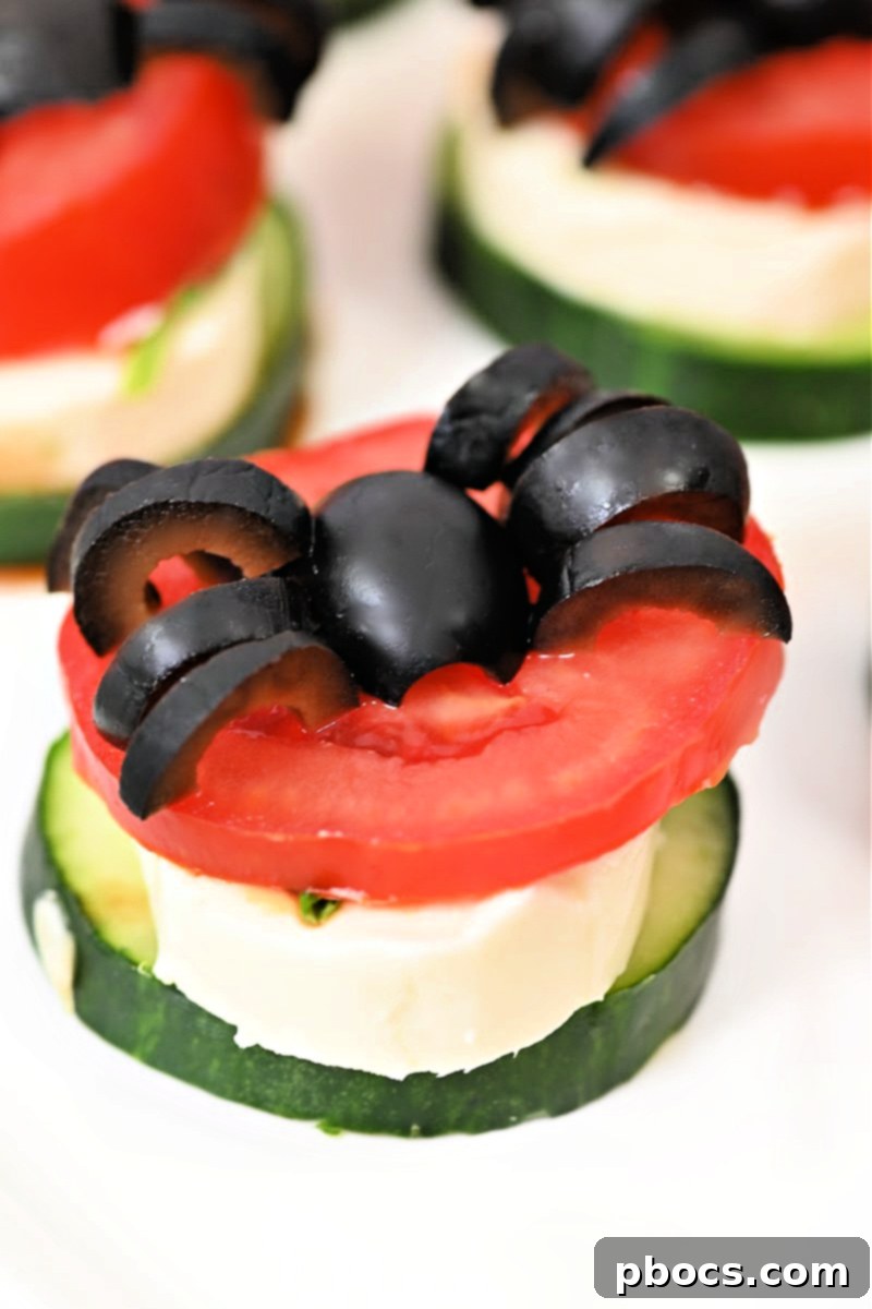 Creepy Crawly Keto Caprese Cucumber Spiders 1 featured 60916