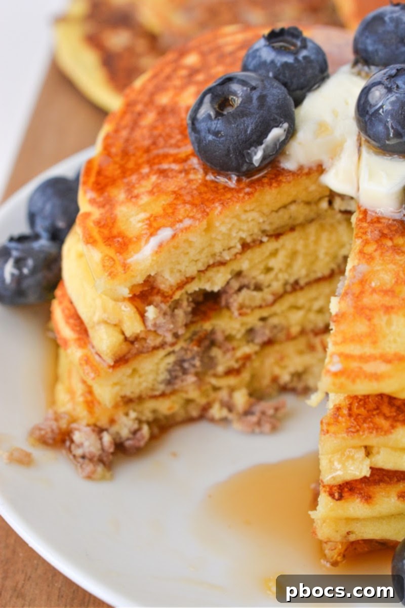 Protein-Rich Low Carb Cottage Cheese Pancakes with Sausage 1 featured 68383