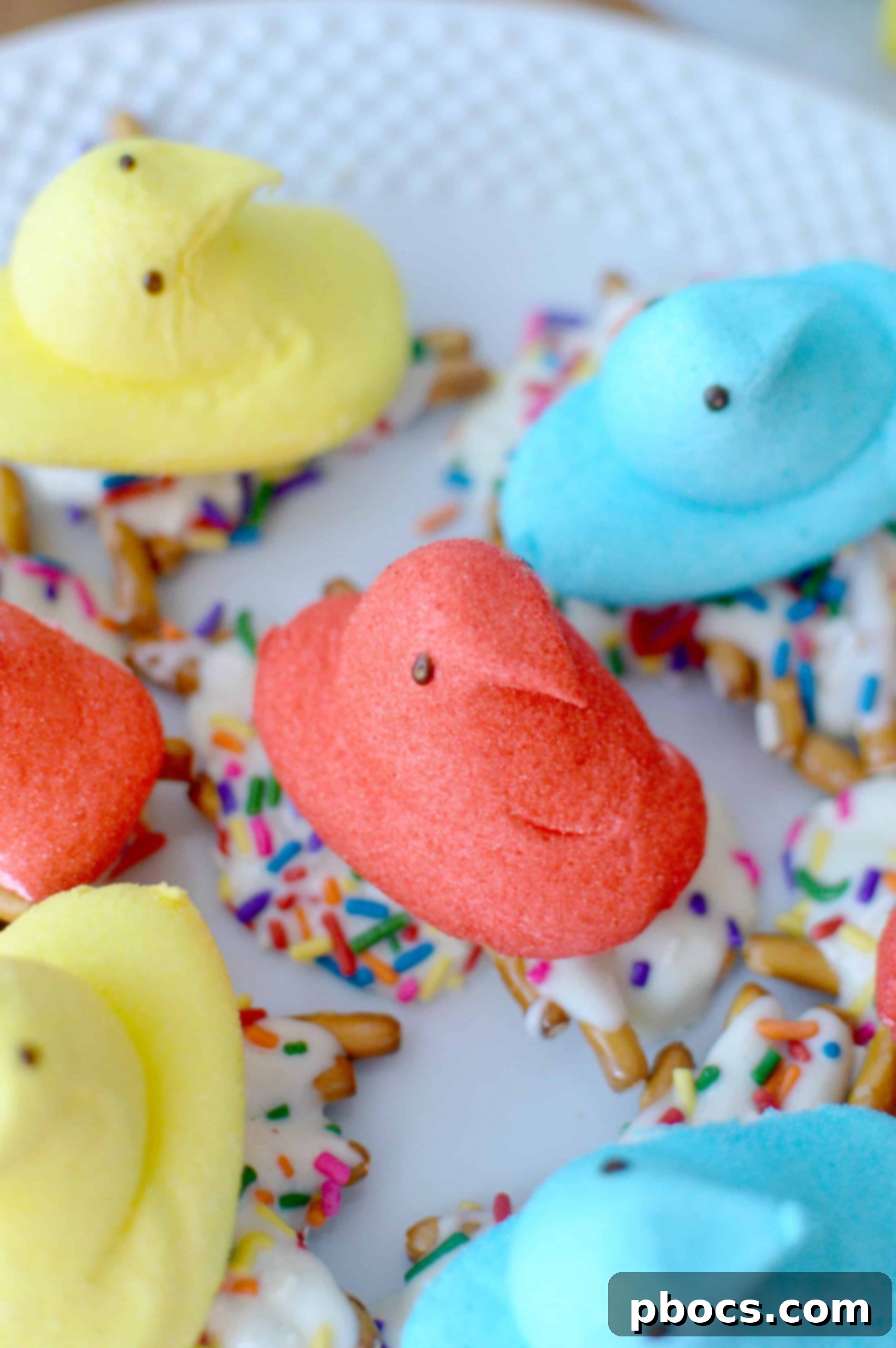 Sweet and Salty Peeps Pretzel Nests 1 featured 9384