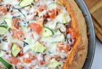 Garden Fresh Tomato and Zucchini Family Pizza