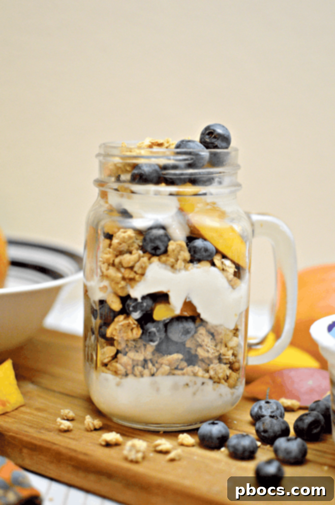 Easy Blueberry Peach Parfait