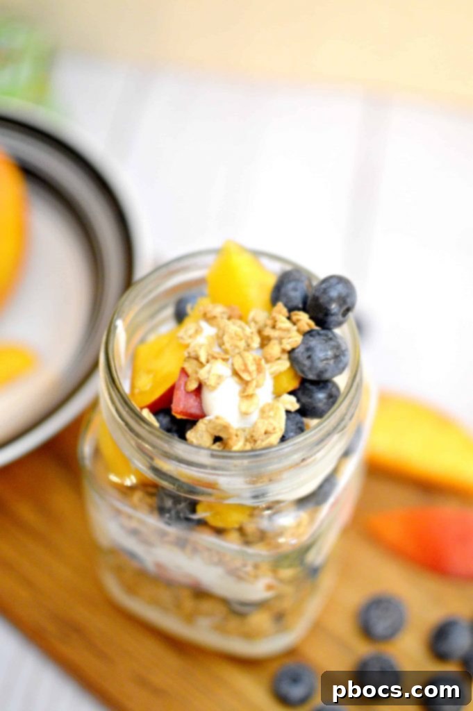 Easy Blueberry Peach Parfait