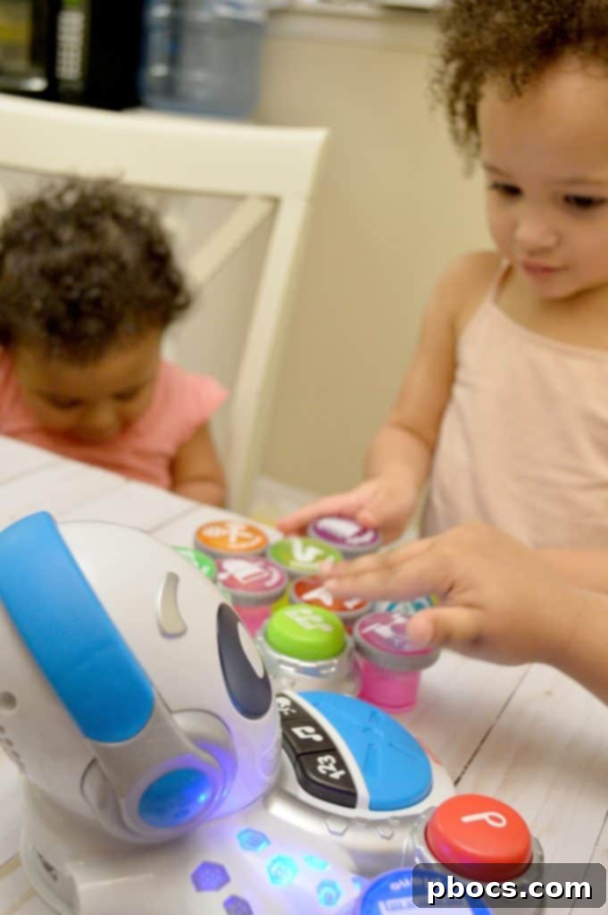 Excited child interacting with the Rocktopus musical learning toy