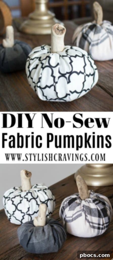 Pin It: DIY No-Sew Fabric Pumpkins Tutorial