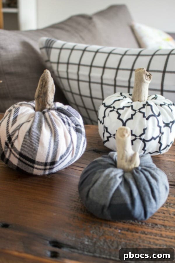 Creative No-Sew Fabric Pumpkin Decor Ideas