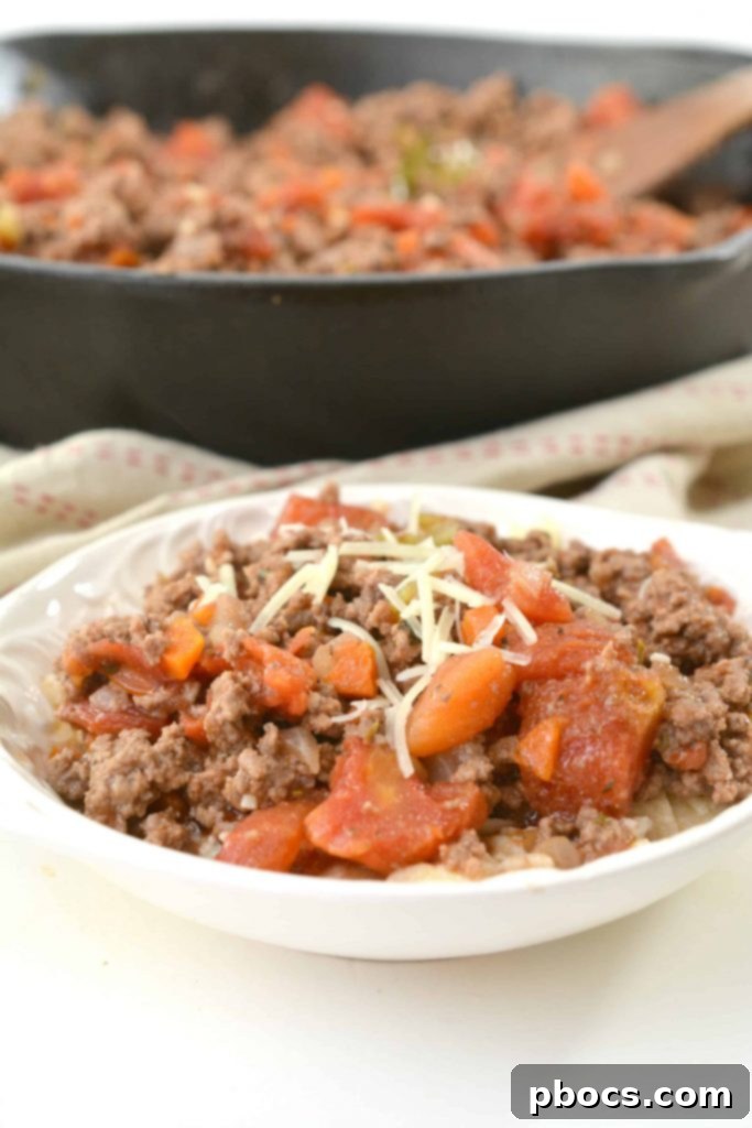 Rich Keto Spaghetti Bolognese served with low-carb noodles