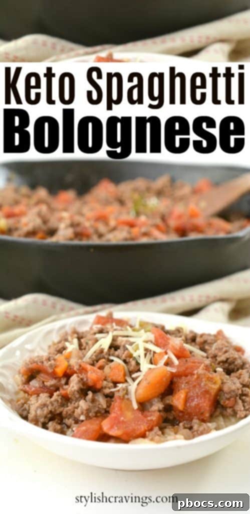 Pin this Keto Spaghetti Bolognese recipe for later on Pinterest