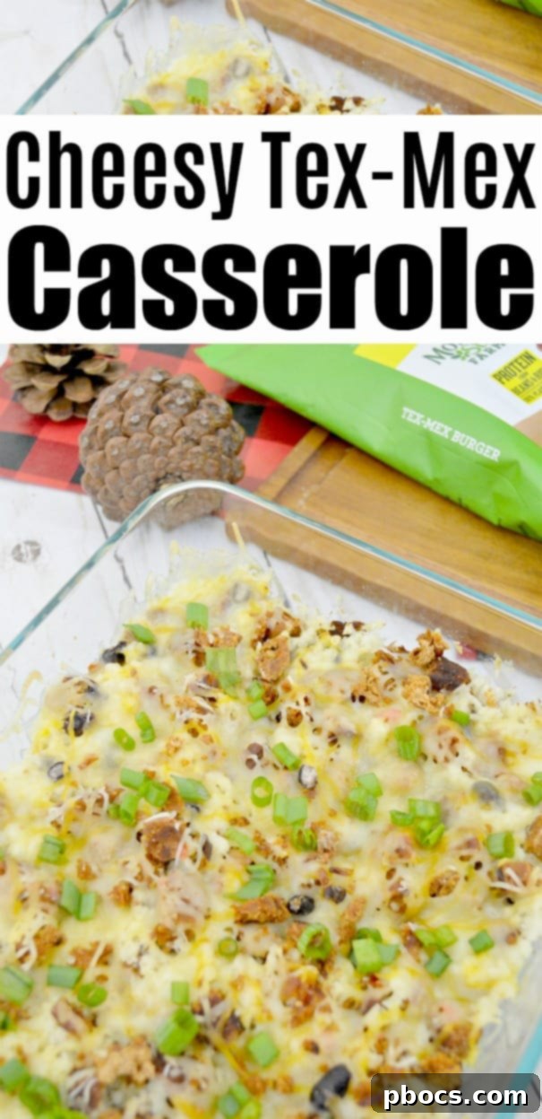 Gooey Tex-Mex Fiesta Bake 10 Pin for later Cheesy Tex Mex Casserole