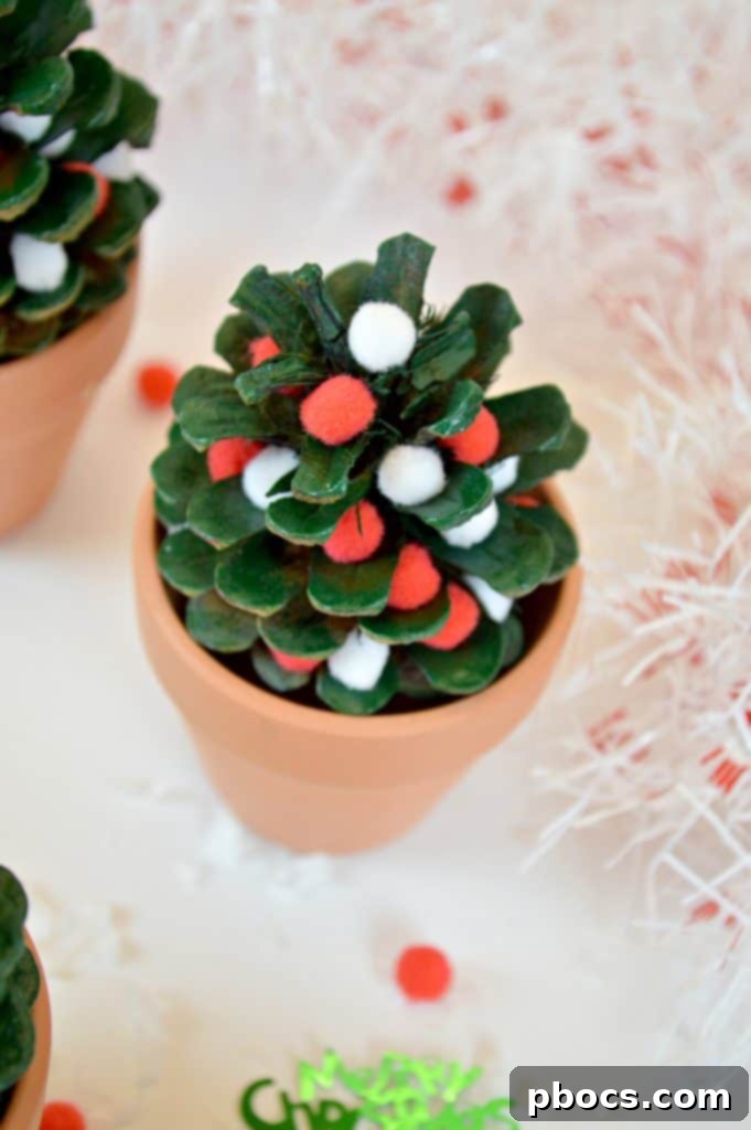 Completed Pinecone Christmas Trees