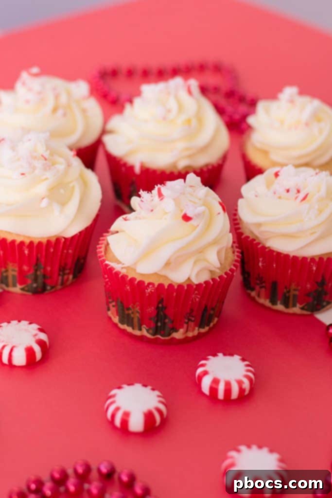 Effortless Peppermint Delights 4 Close-up of a Beautifully Frosted Peppermint Cupcake