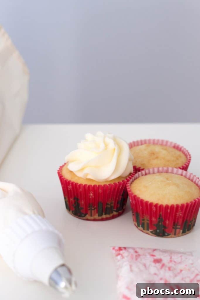 Effortless Peppermint Delights 6 Electric Mixer Blending Buttercream Frosting Ingredients