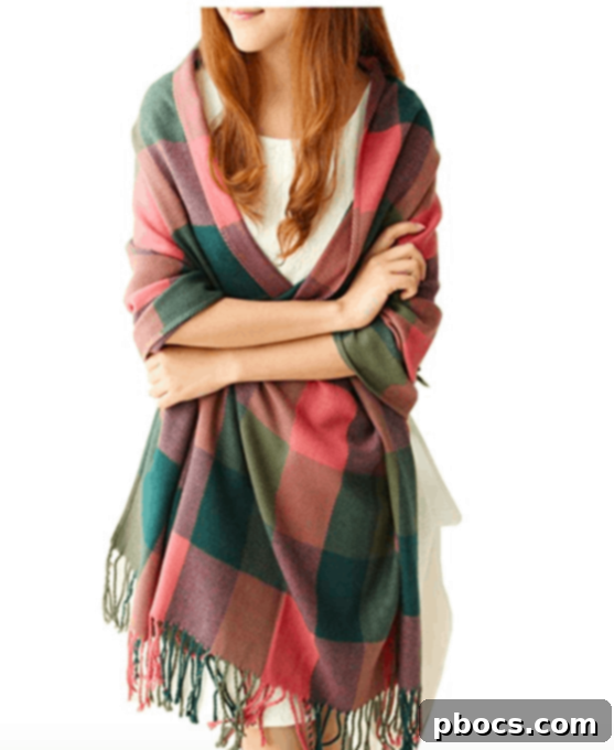 Stylish blanket scarf, a cozy and fashionable winter accessory