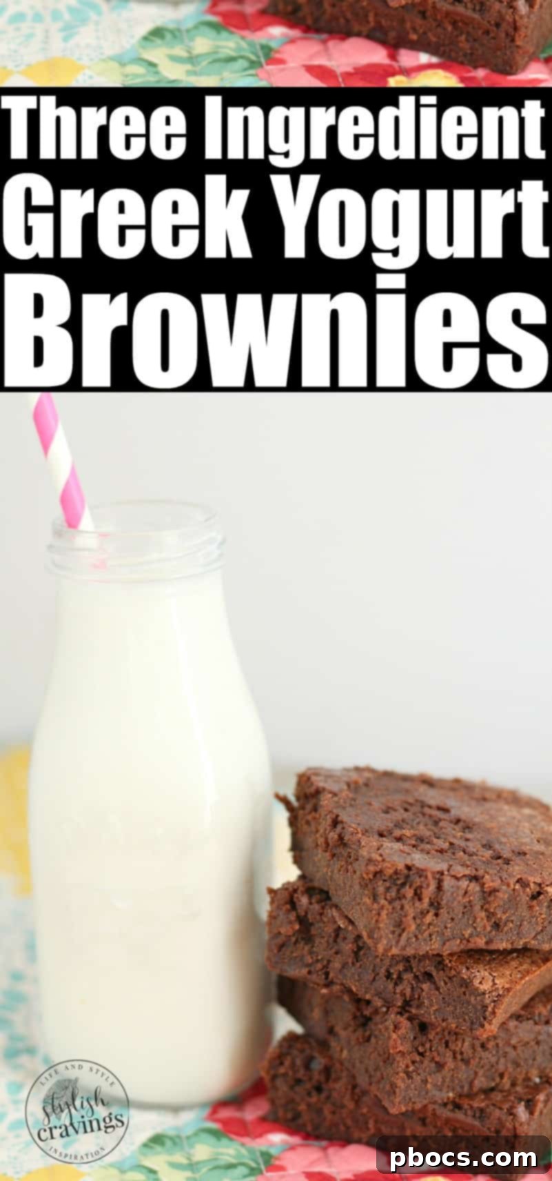 Fudgy Greek Yogurt Brownies 8 A Pinterest-ready image showcasing Greek Yogurt Brownies with text 'Pin for later!'