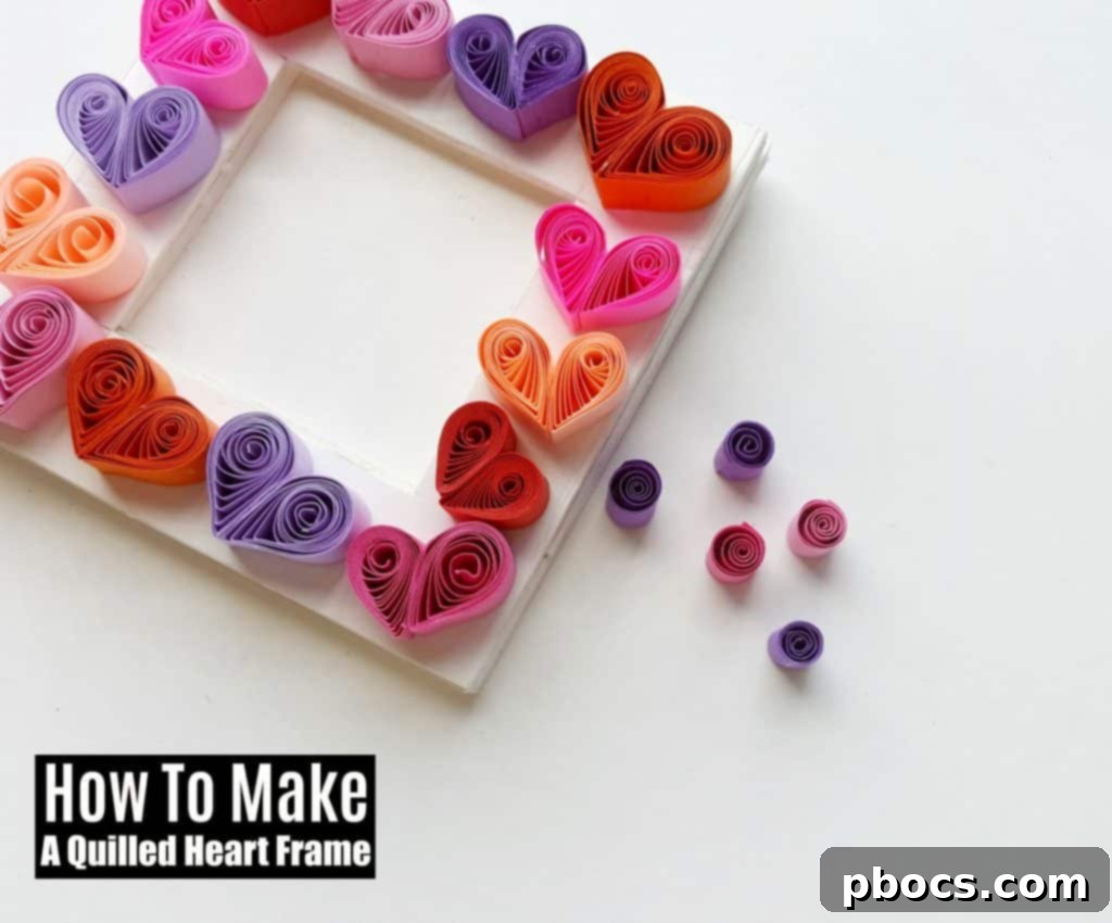 Beautiful Quilled Heart Photo Frame for Valentine's Day