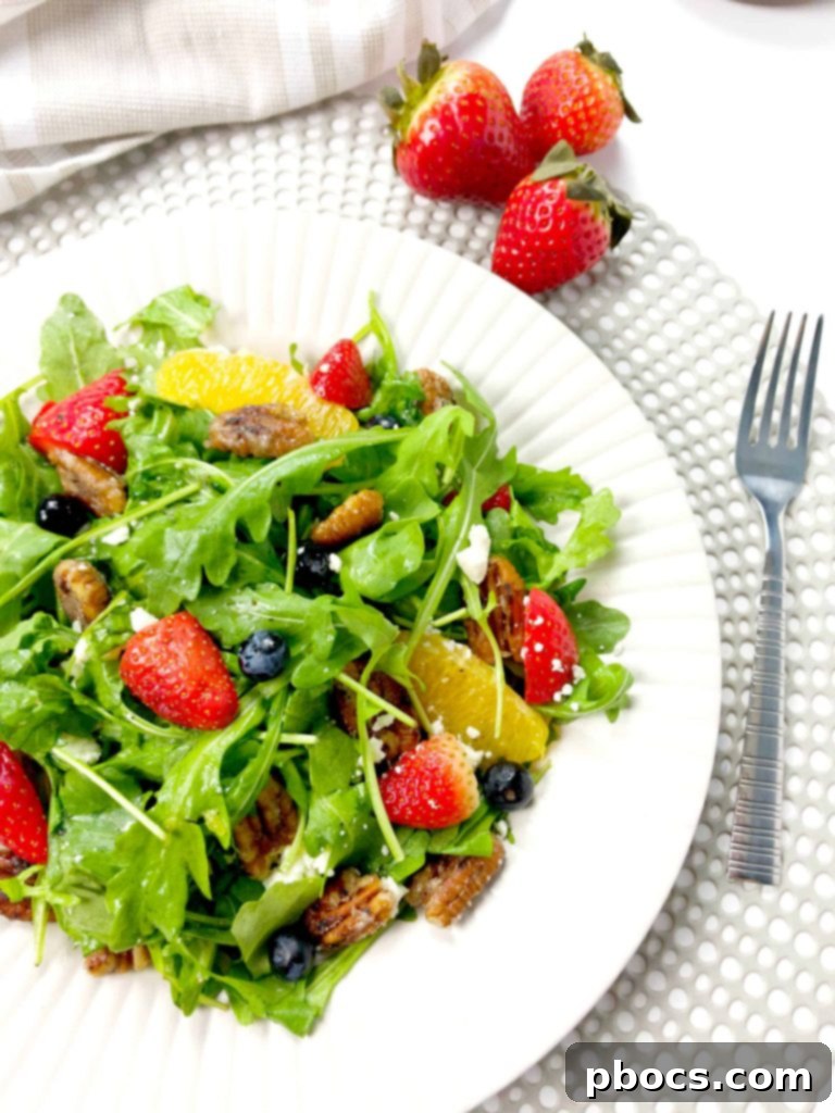 Vibrant Arugula Berry Citrus Salad 2 Arugula Berry Citrus Salad with fresh Florida produce