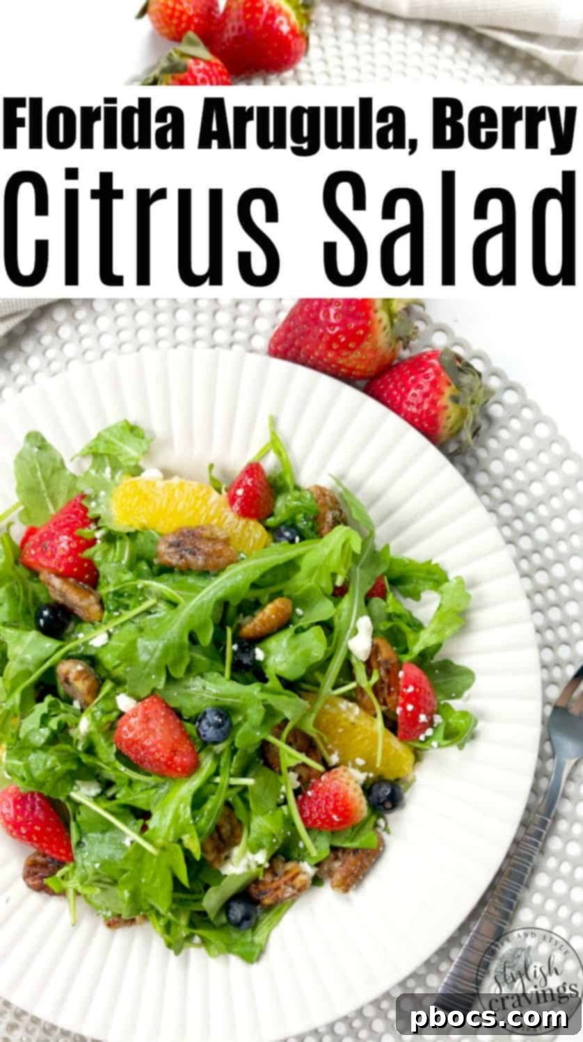 Vibrant Arugula Berry Citrus Salad 10 Arugula Berry Citrus Salad #salad #saladrecipes #strawberryrecipes #berrysalad #healthyrecipes #sidedish #florida