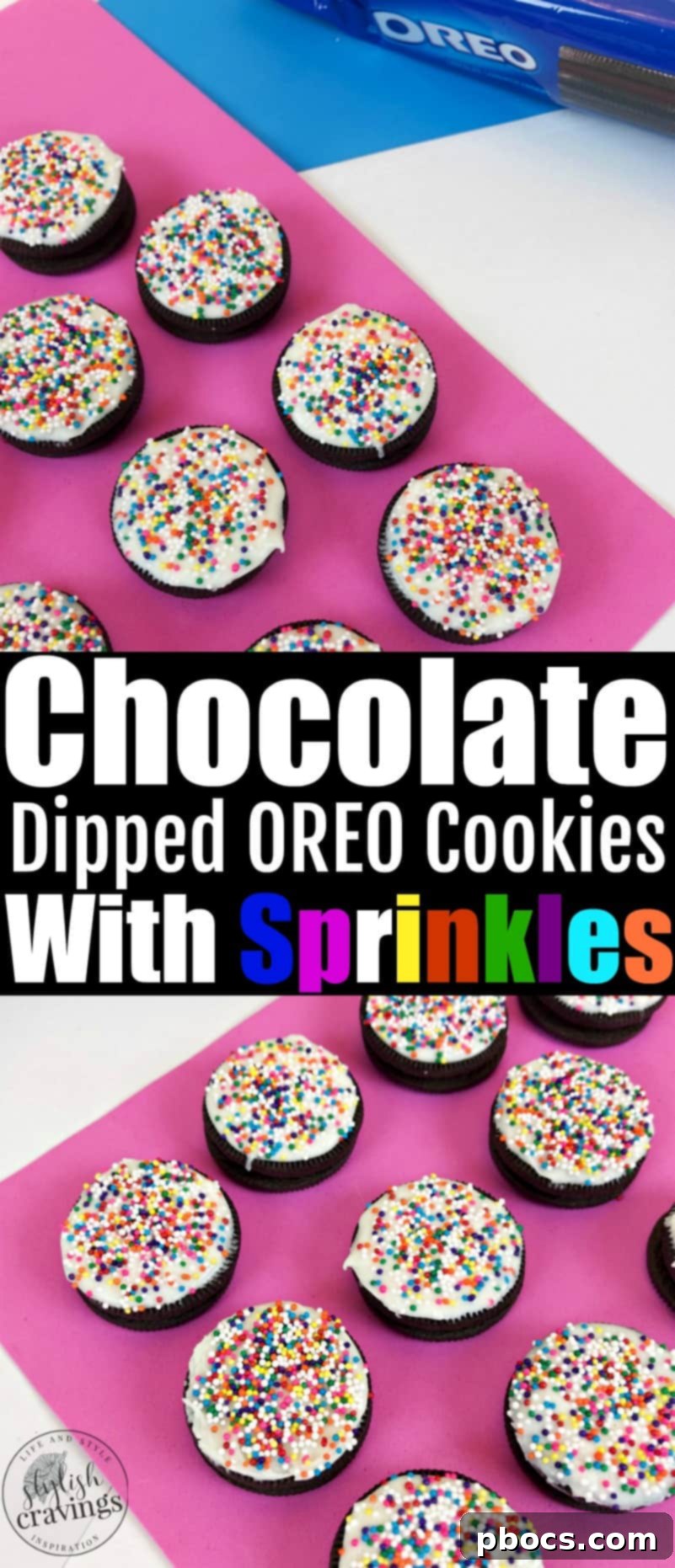 Pin for later image of Chocolate Dipped Oreo Cookies