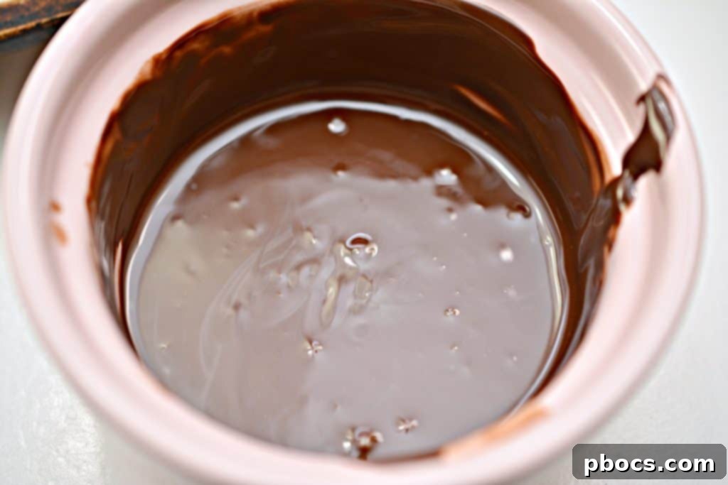 Melted keto chocolate and coconut oil in a bowl