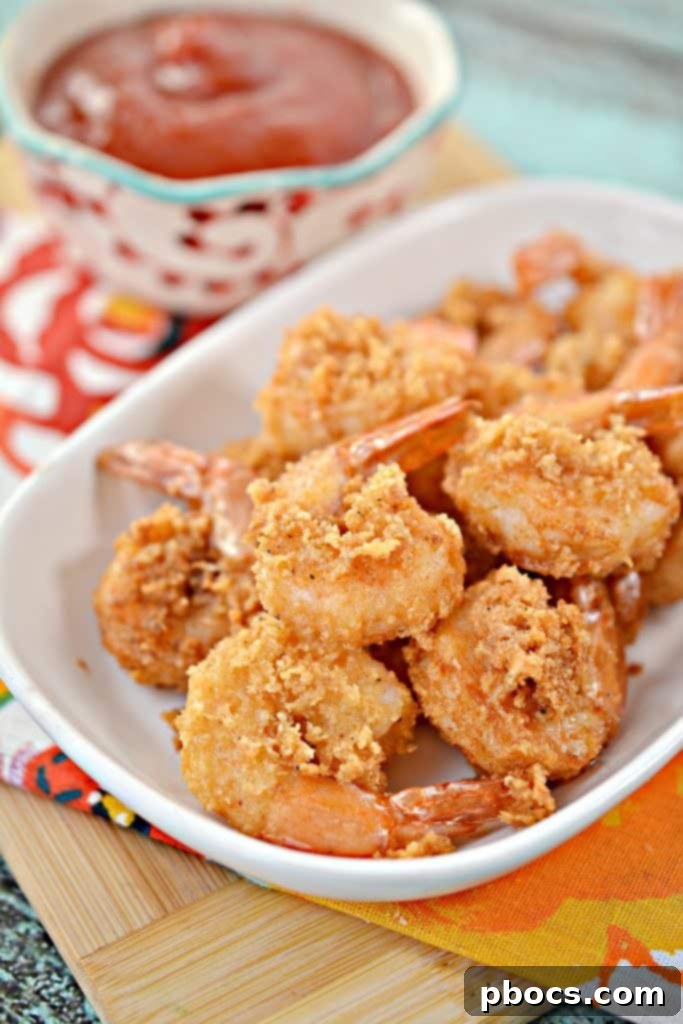 Crispy Keto Fried Shrimp with Lemon Wedge