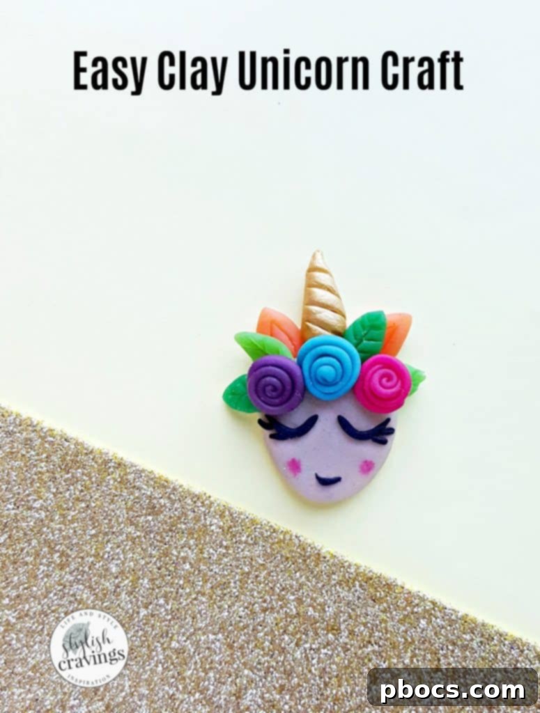 Craft Your Magical Clay Unicorn 2 Easy Clay Unicorn Craft - Finished Product Example