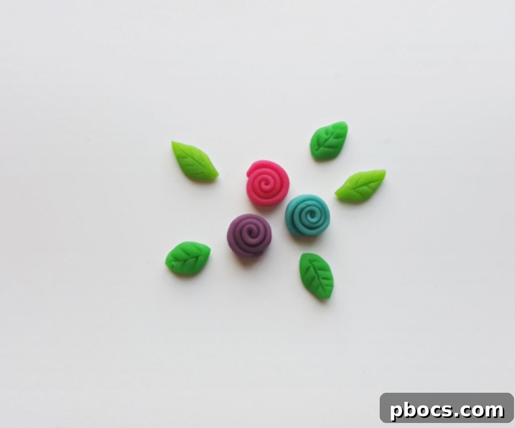 Craft Your Magical Clay Unicorn 12 Collection of Ready Clay Flowers and Leaves