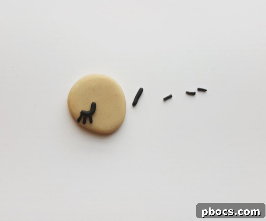 Craft Your Magical Clay Unicorn 15 Attaching First Unicorn Eye and Eyelashes