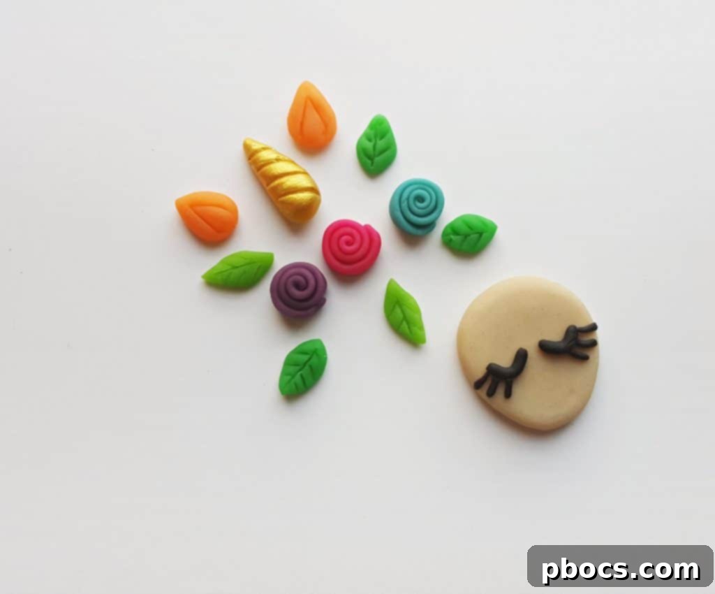 Craft Your Magical Clay Unicorn 17 All Prepared Clay Unicorn Components Ready for Assembly