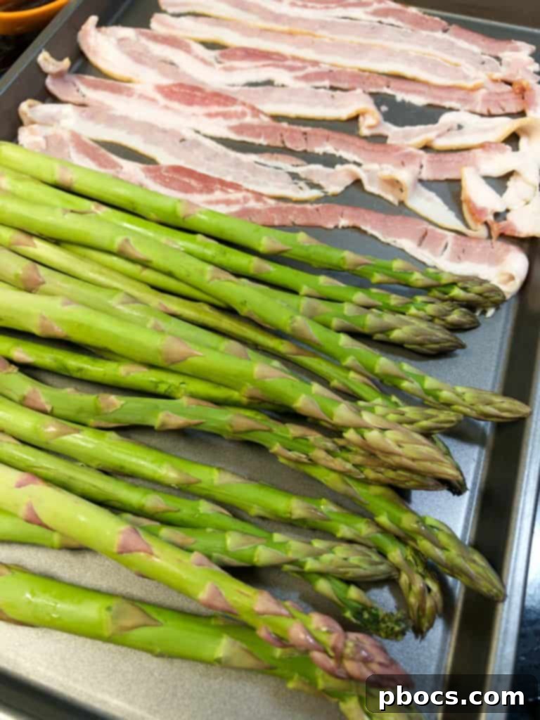 Sliced bacon strips ready for wrapping
