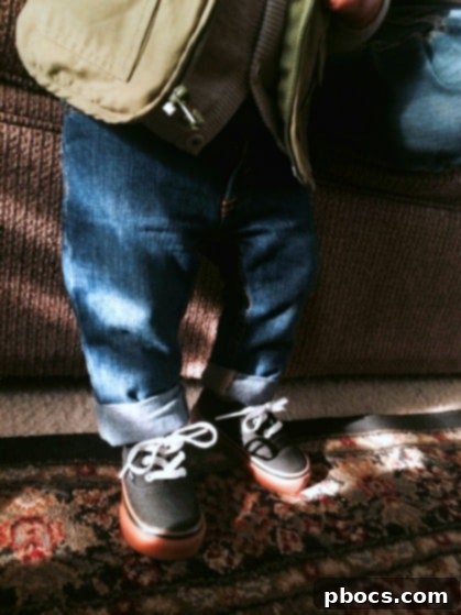 Kids Style: Close-up of Joseph's adorable layered outfit details