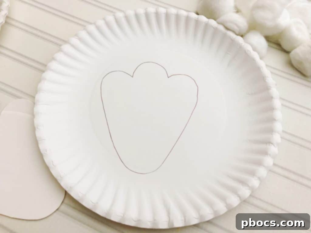 Adorable Paper Plate Bunny Craft 5 Drawing and Cutting Bunny Feet for Craft