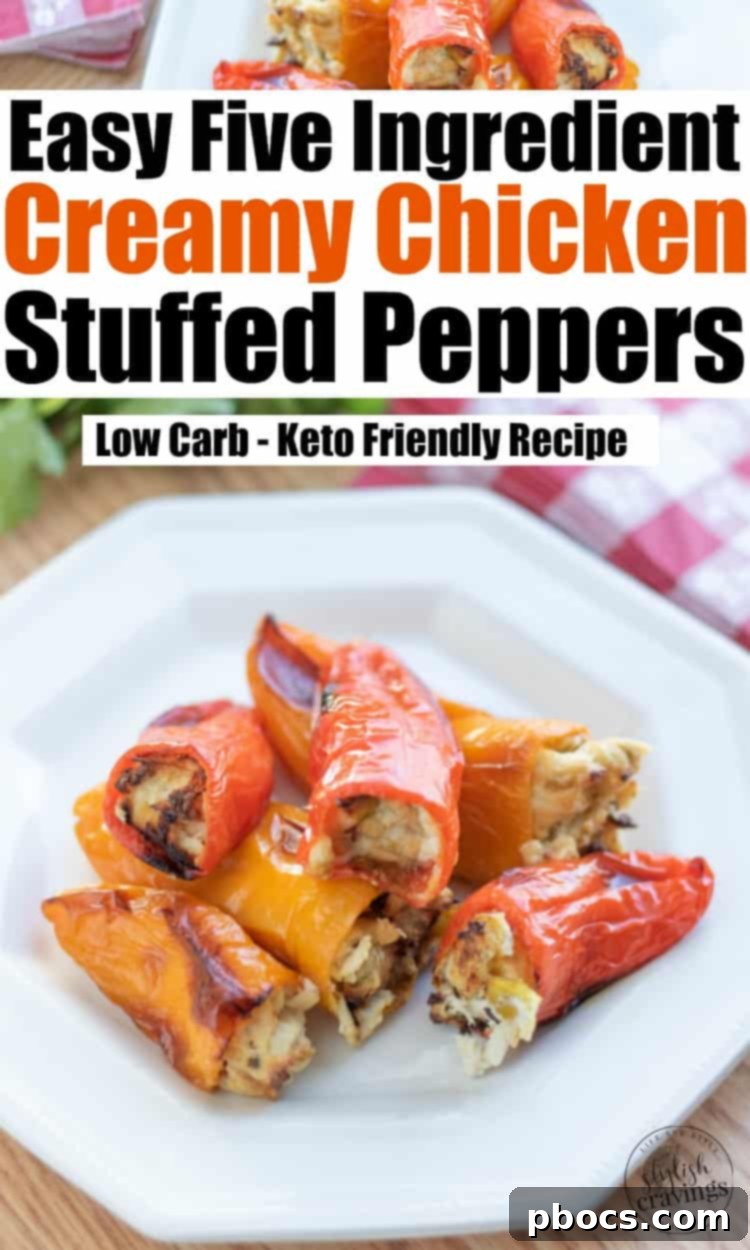 Pinterest graphic for Low Carb Stuffed Sweet Peppers recipe
