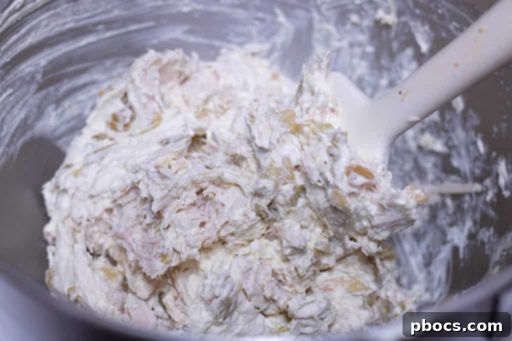 Mixing bowl with softened cream cheese, ready for blending