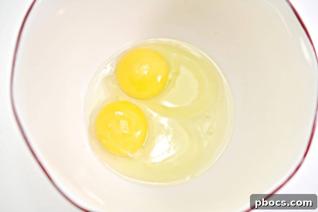 Step 2: Beating eggs for cloud bread