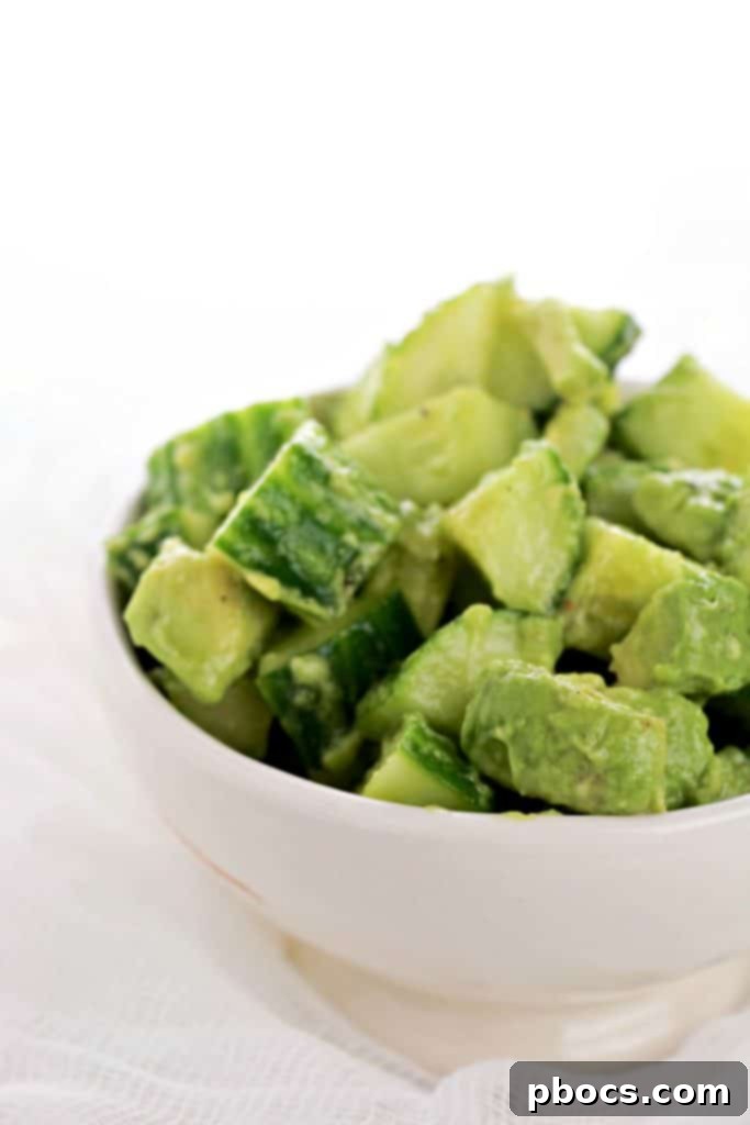 Creamy Low Carb Avocado Cucumber Salad for a healthy meal