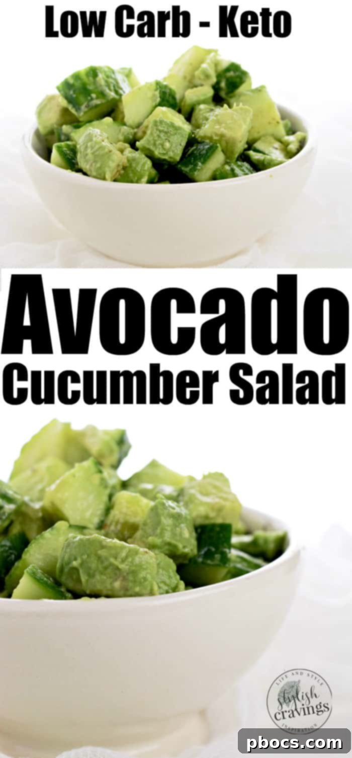 Low Carb Avocado Cucumber Salad Pinterest Pin