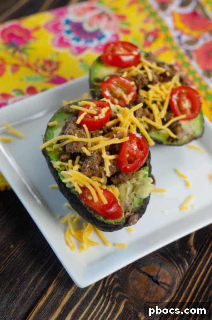 Zesty Low Carb Taco Avocado Boats 2 Delicious Low Carb Taco Stuffed Avocado with Beef