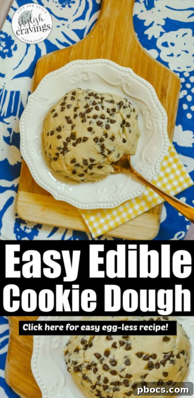 Edible Cookie Dough Recipe Pinterest graphic